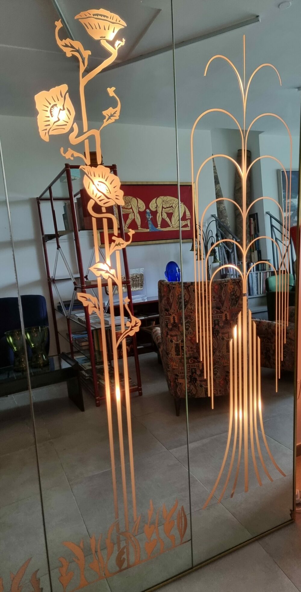 SPECCHIO ART NUVEAU RETRO ILLUMINATO