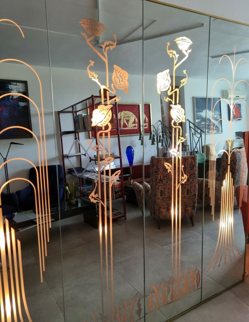 SPECCHIO ART NUVEAU RETRO ILLUMINATO