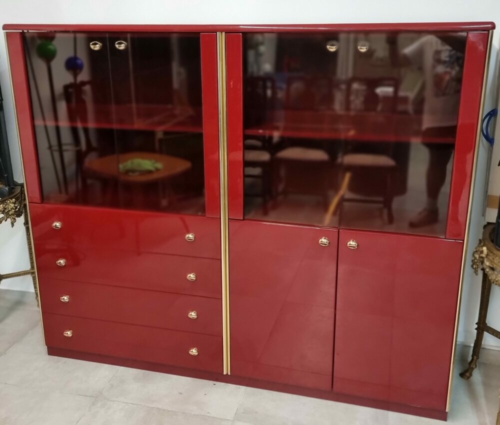CREDENZA LEGNO ROSSO LACCATA